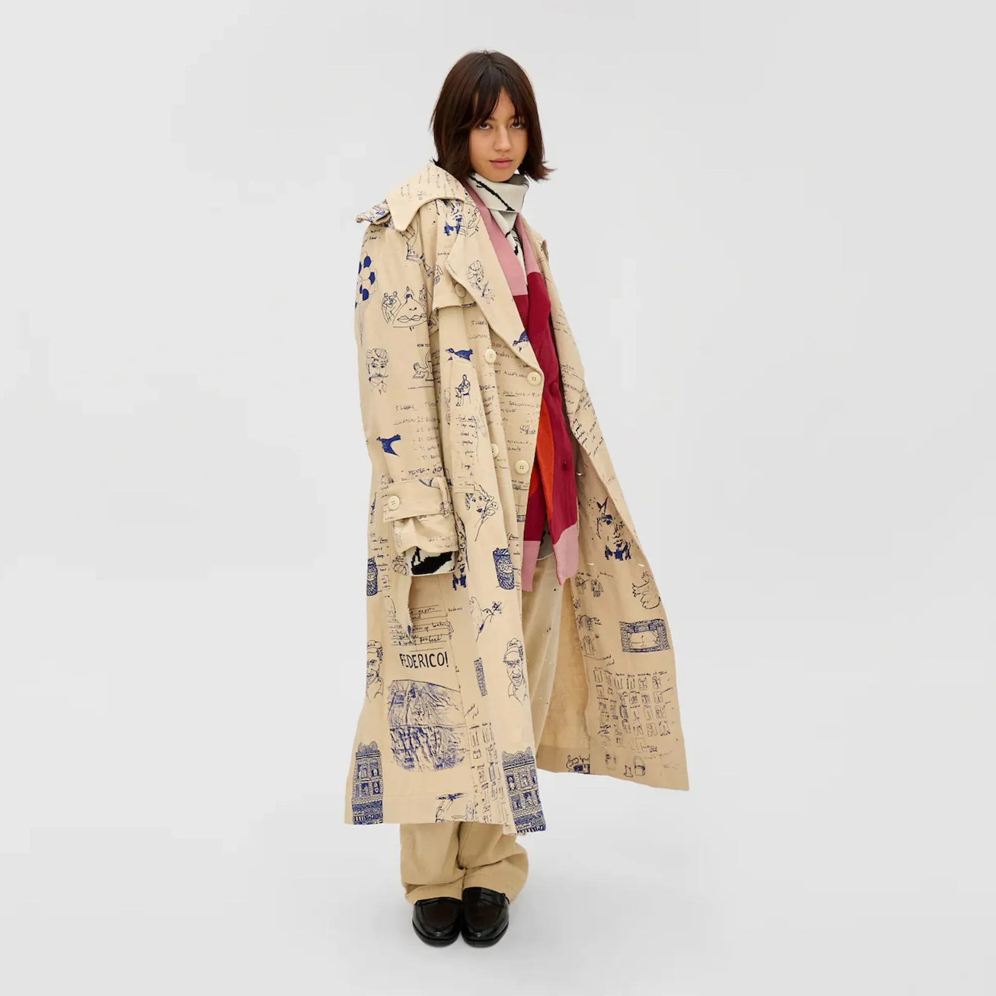 Kidsuper Mens Doodles Topcoat