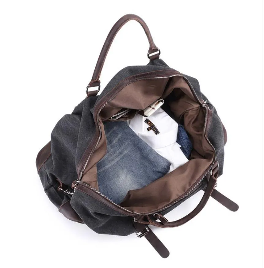 Leeston Canvas Leather Duffle Bag