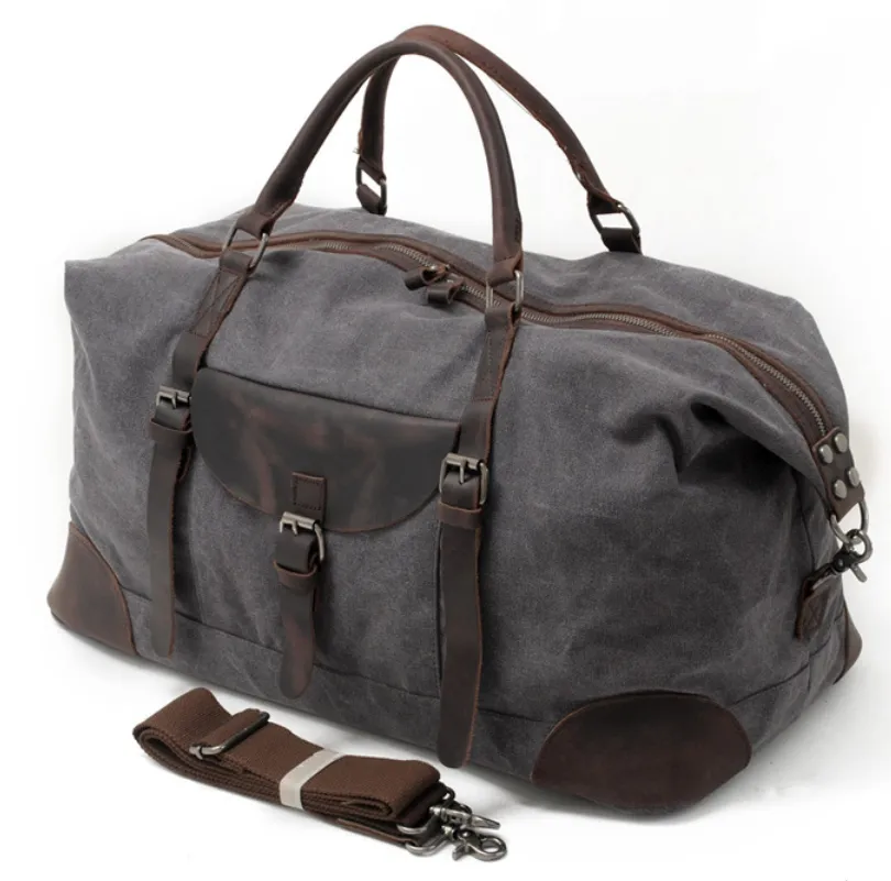Leeston Canvas Leather Duffle Bag