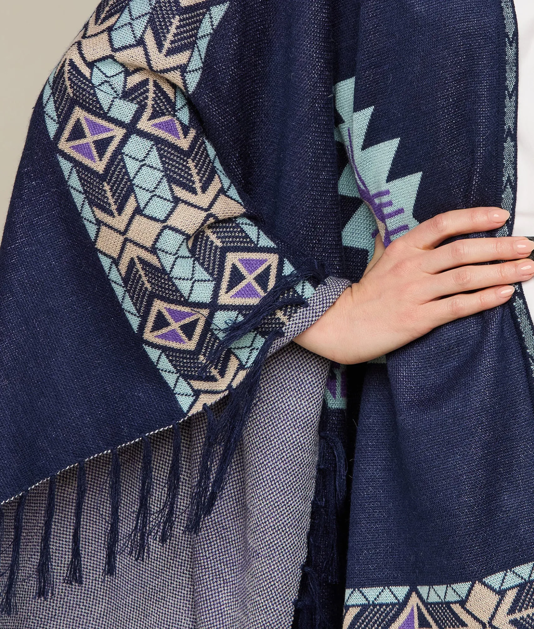 Lightweight Alpaca Cape :: Aqua