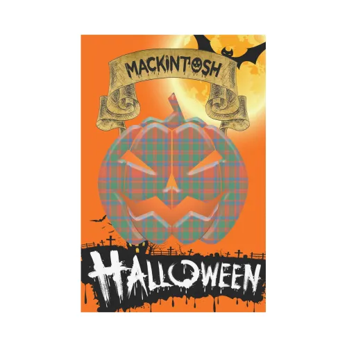MacKintosh Ancient Tartan Jack O' Lantern Garden Flag / Halloween Home Decor NN6