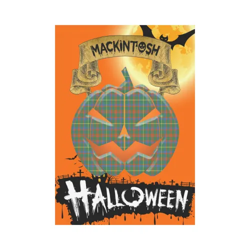 MacKintosh Hunting Ancient Tartan Jack O' Lantern Garden Flag / Halloween Home Decor NN6