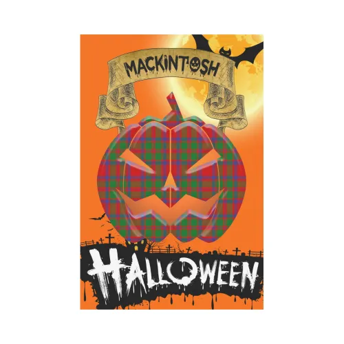 MacKintosh Modern Tartan Jack O' Lantern Garden Flag / Halloween Home Decor NN6