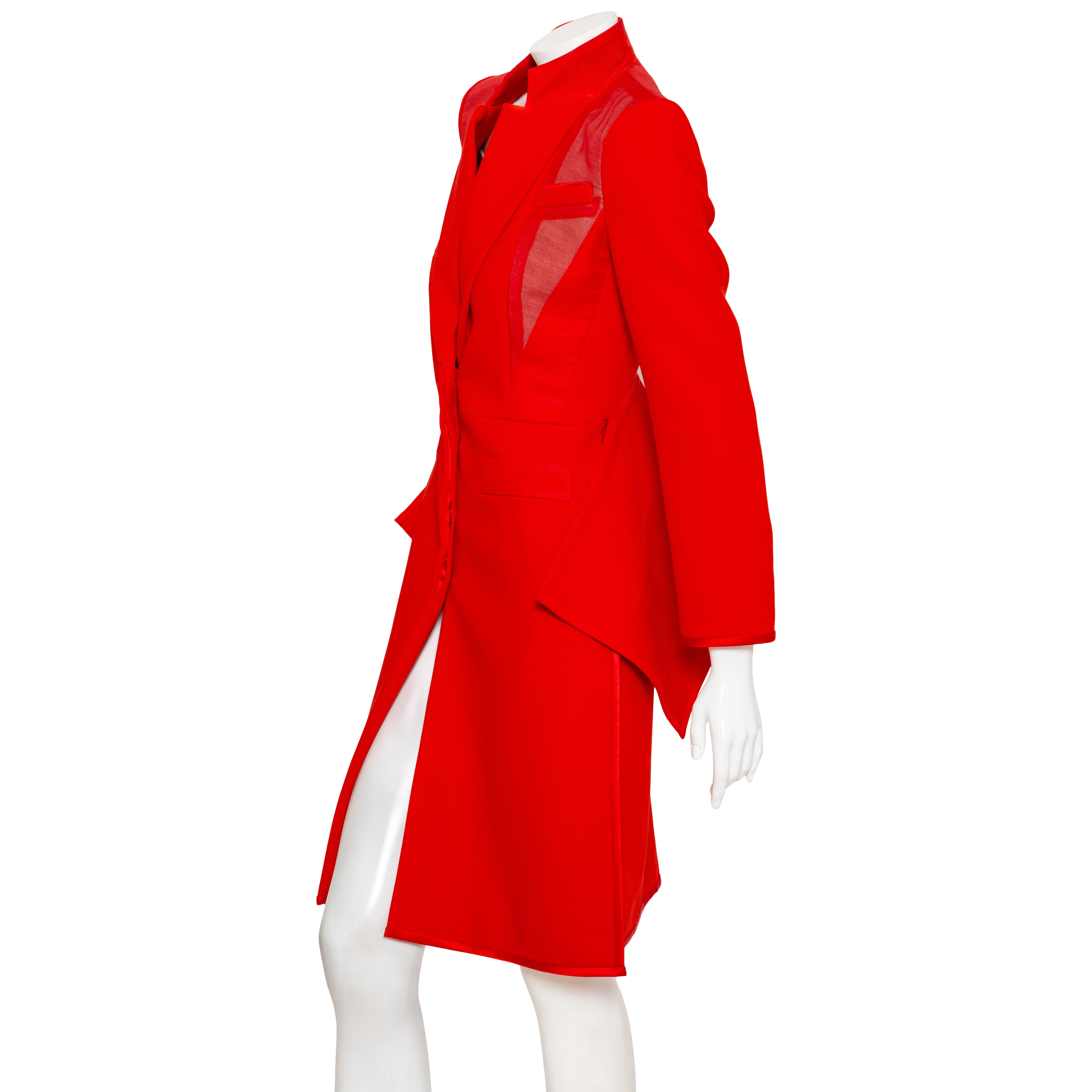Red Wool Peplum Jacket