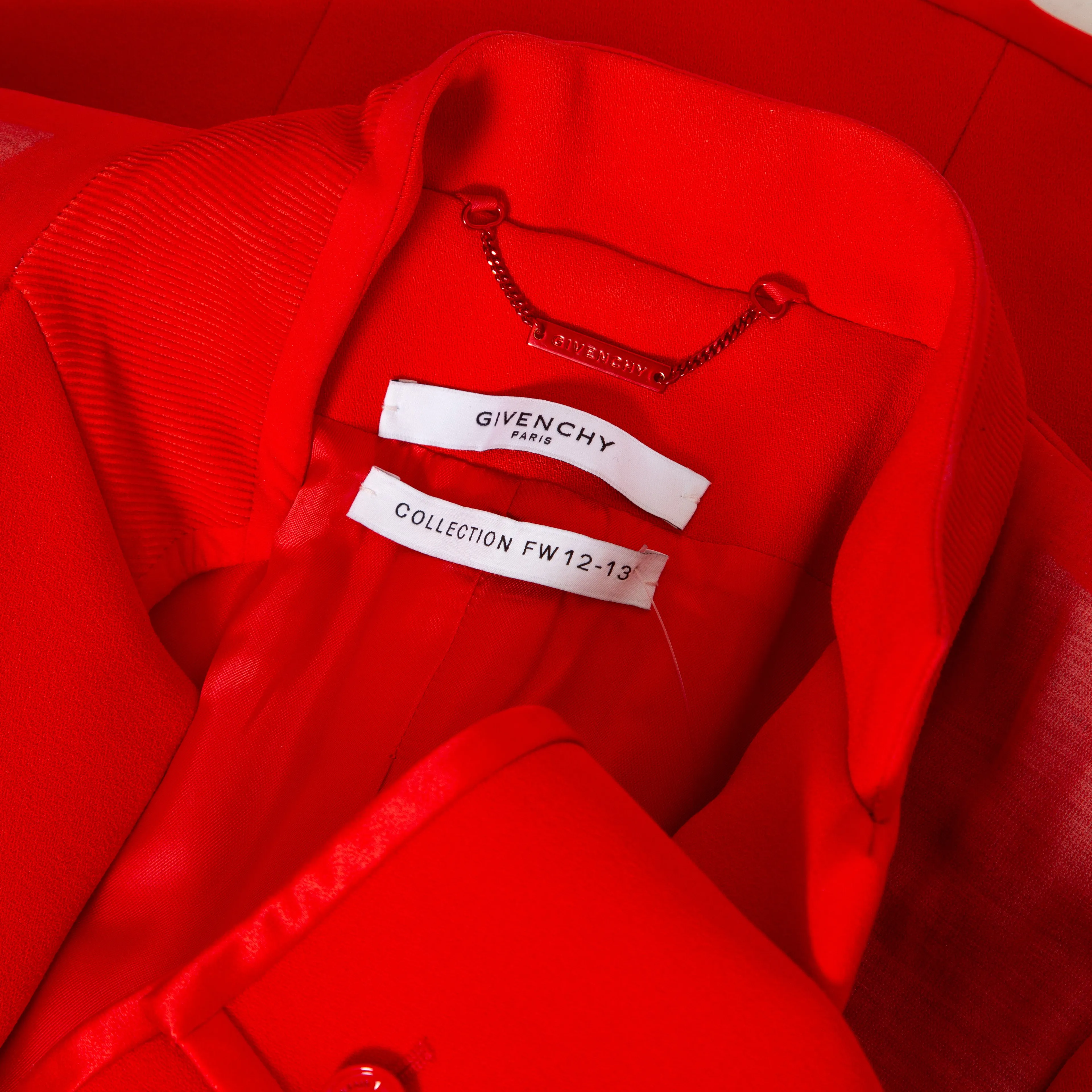 Red Wool Peplum Jacket