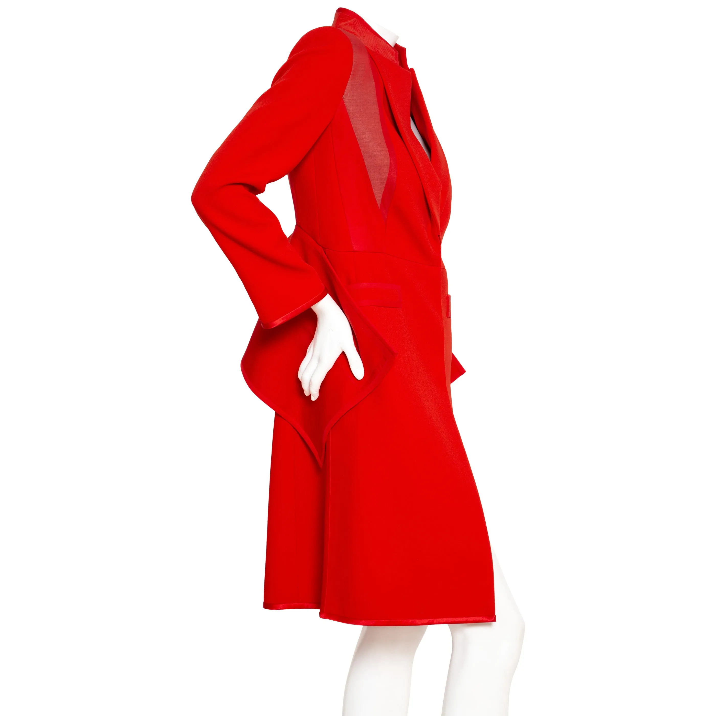 Red Wool Peplum Jacket