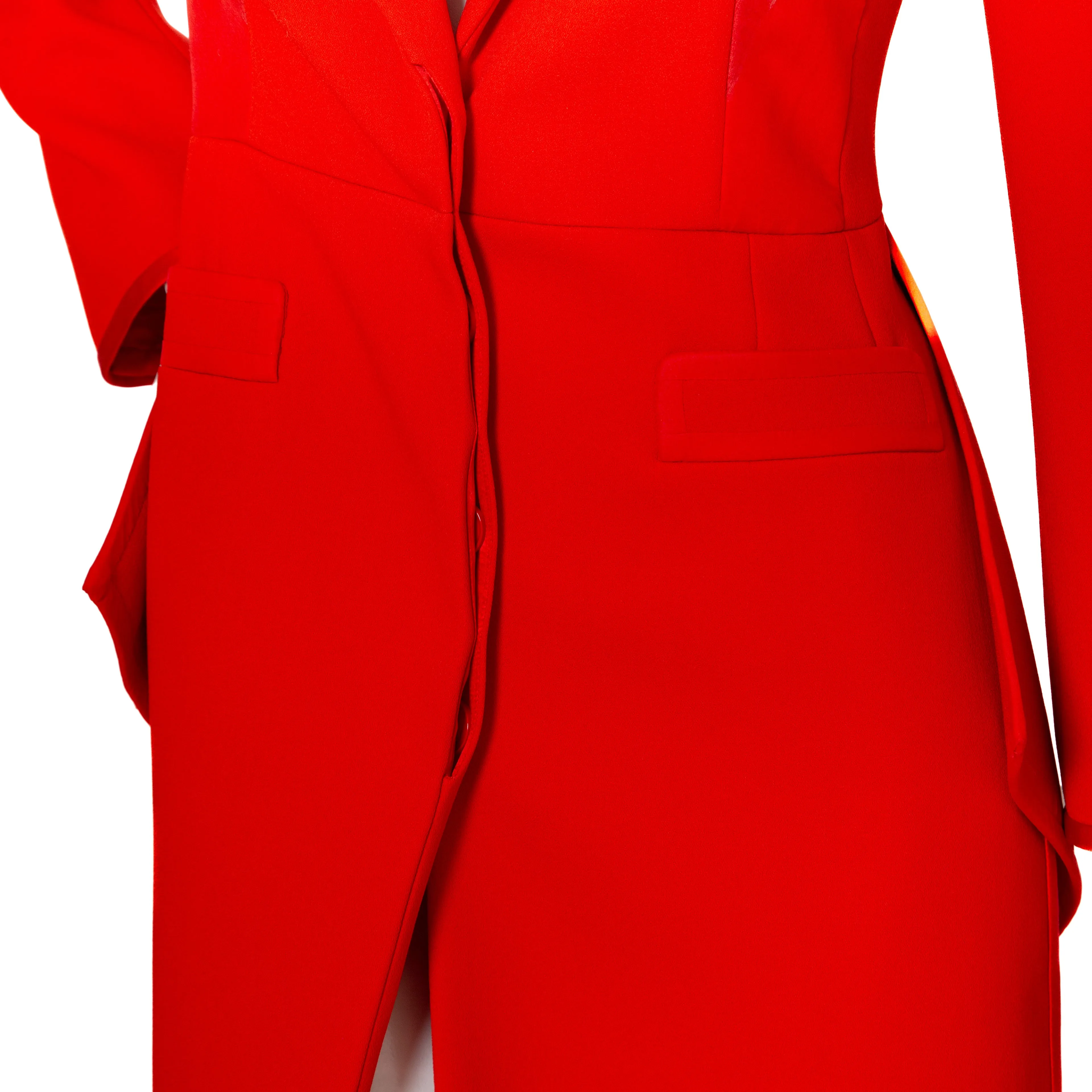 Red Wool Peplum Jacket