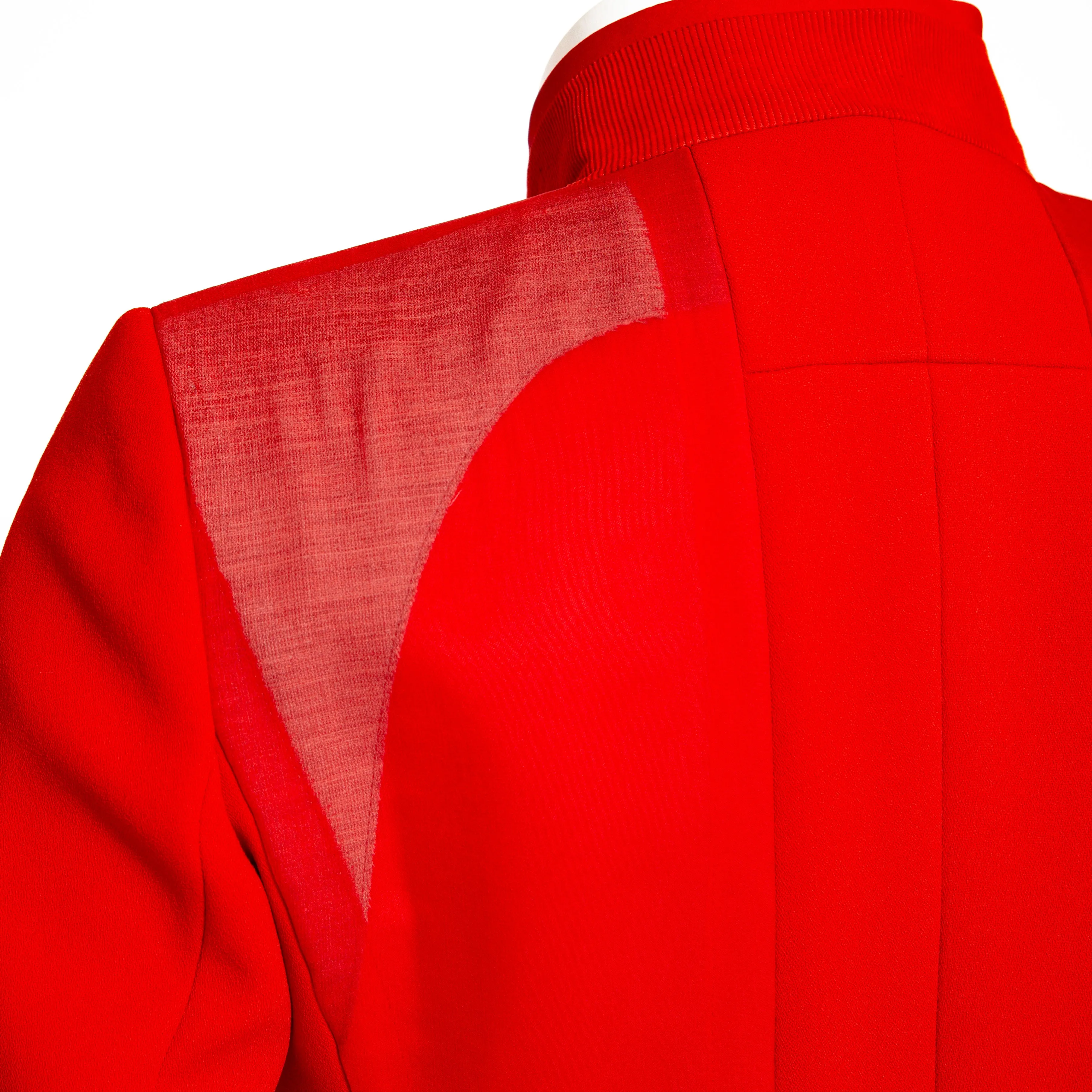 Red Wool Peplum Jacket