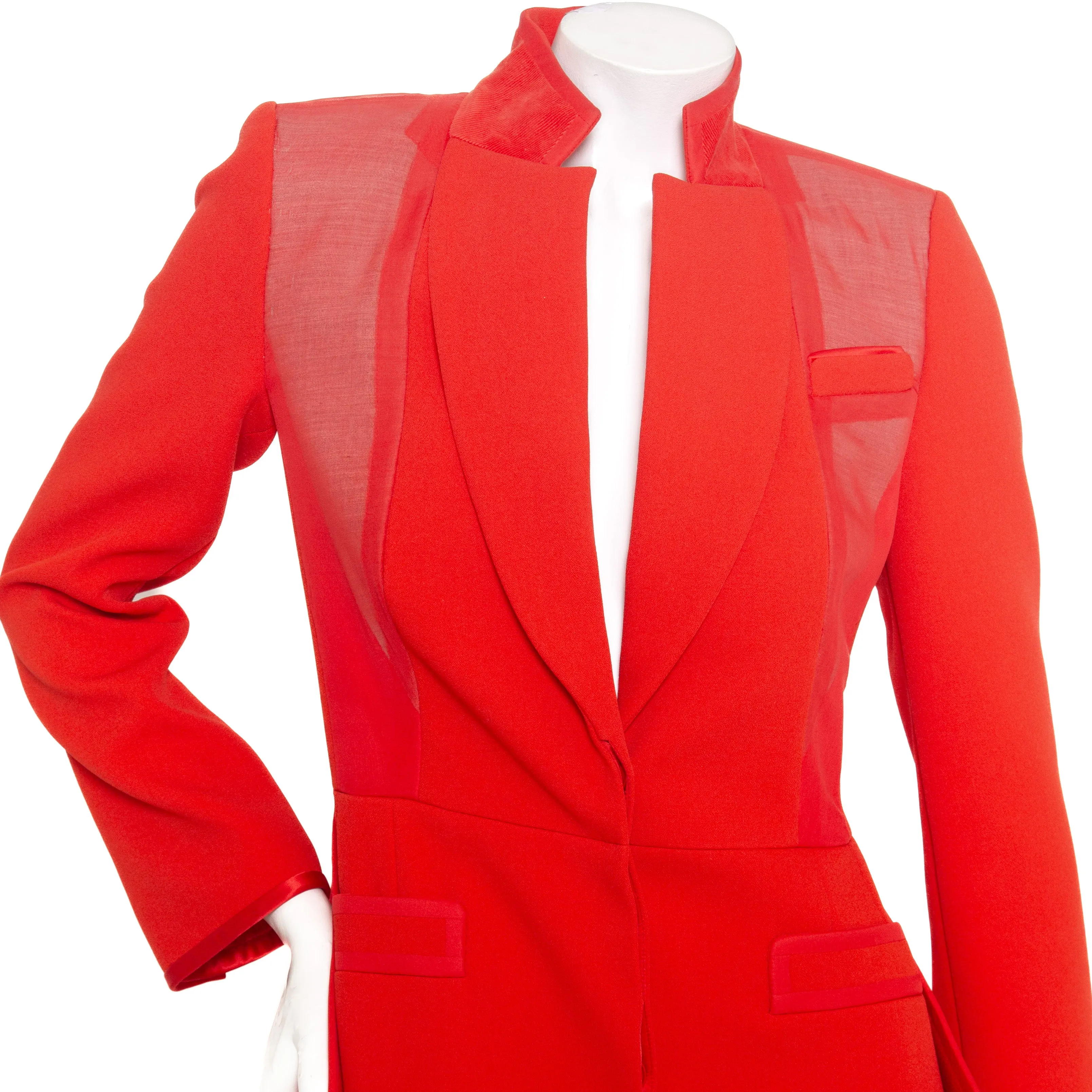 Red Wool Peplum Jacket