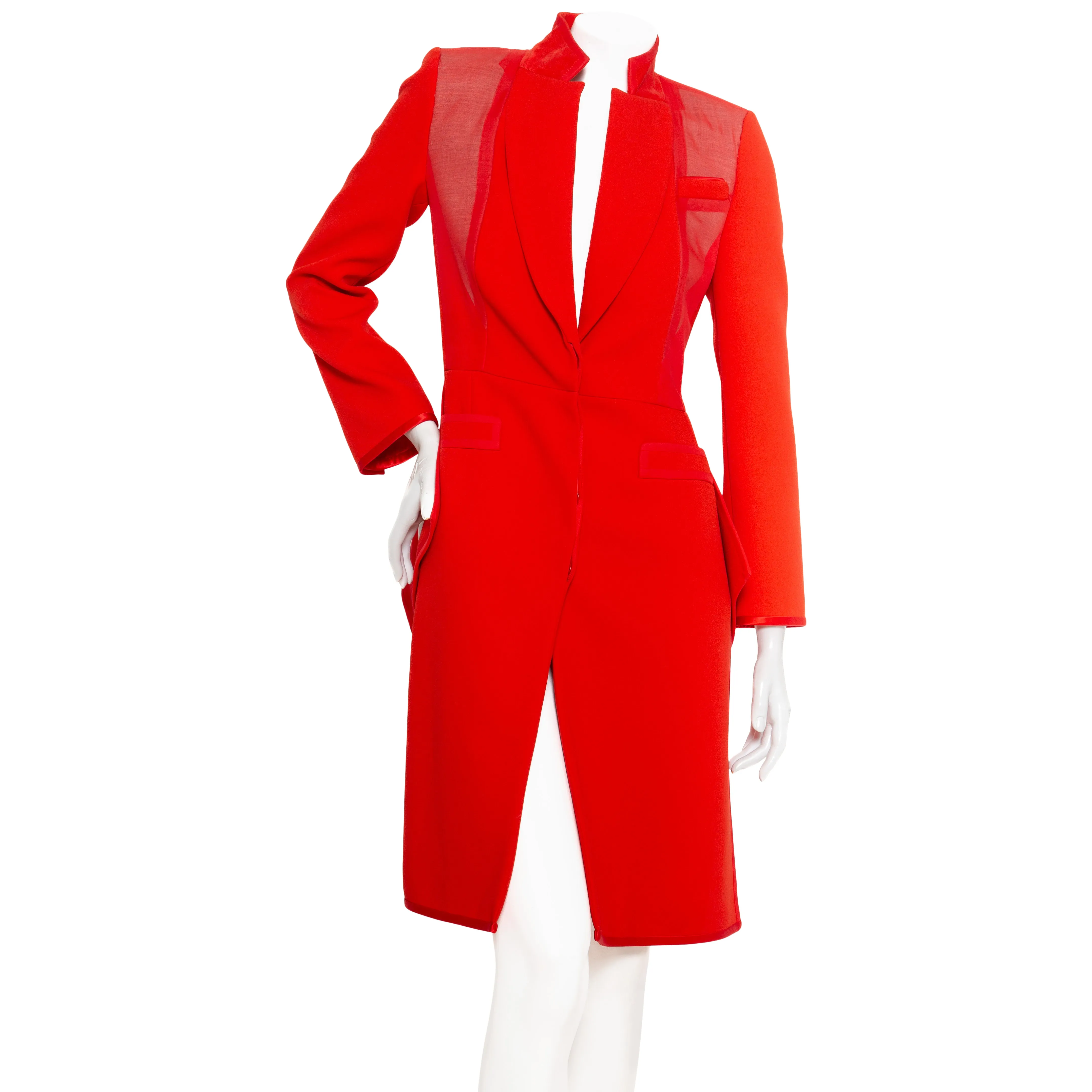 Red Wool Peplum Jacket