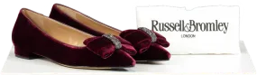 Russell & Bromley Red Bowtiful Embellished Bow Pointed Ballet Flat UK 8 EU 41 👠
