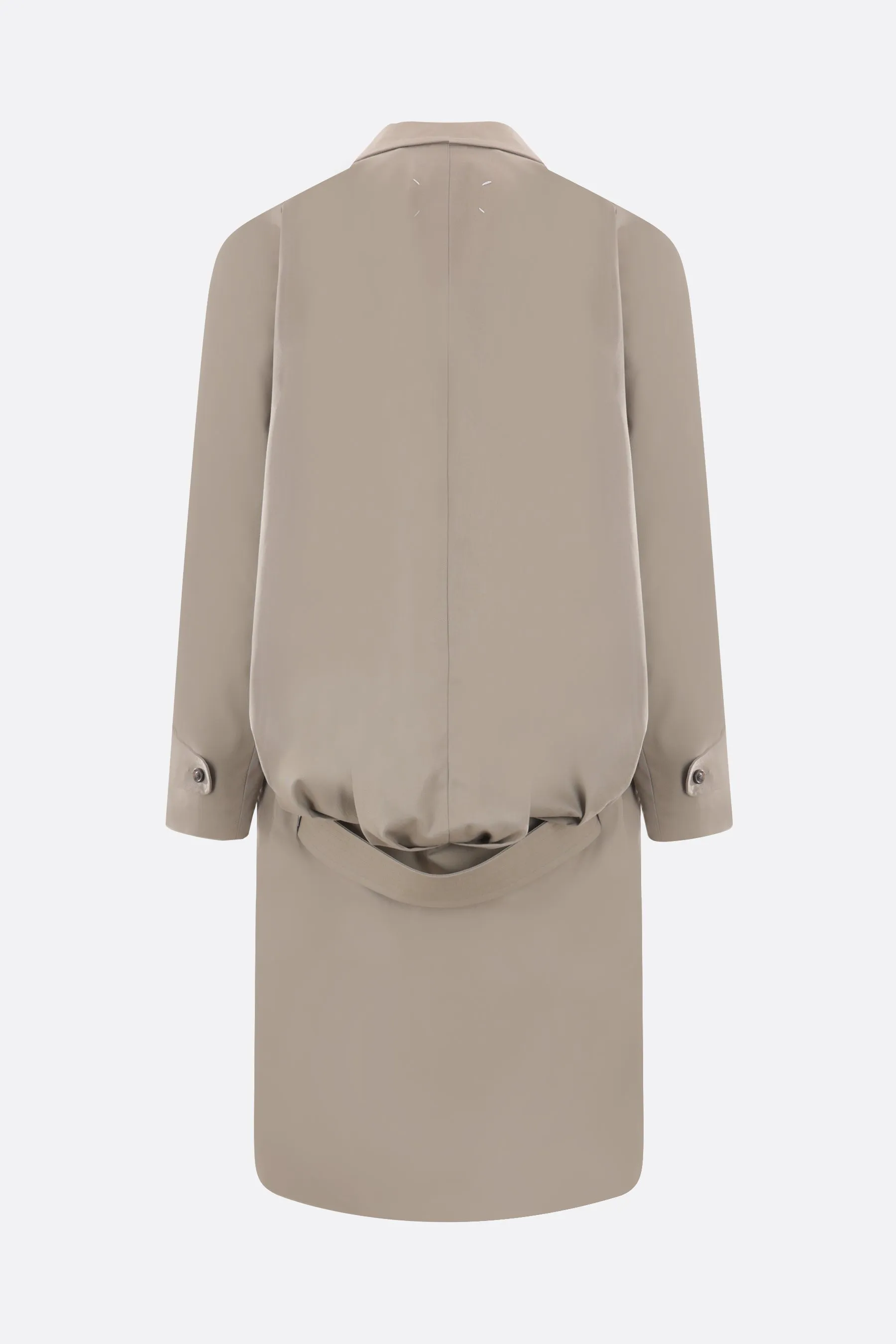single-breasted gabardine trench coat