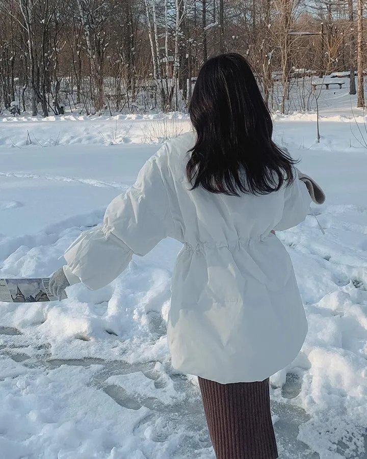 Stand Collar Zip Puffer Coat
