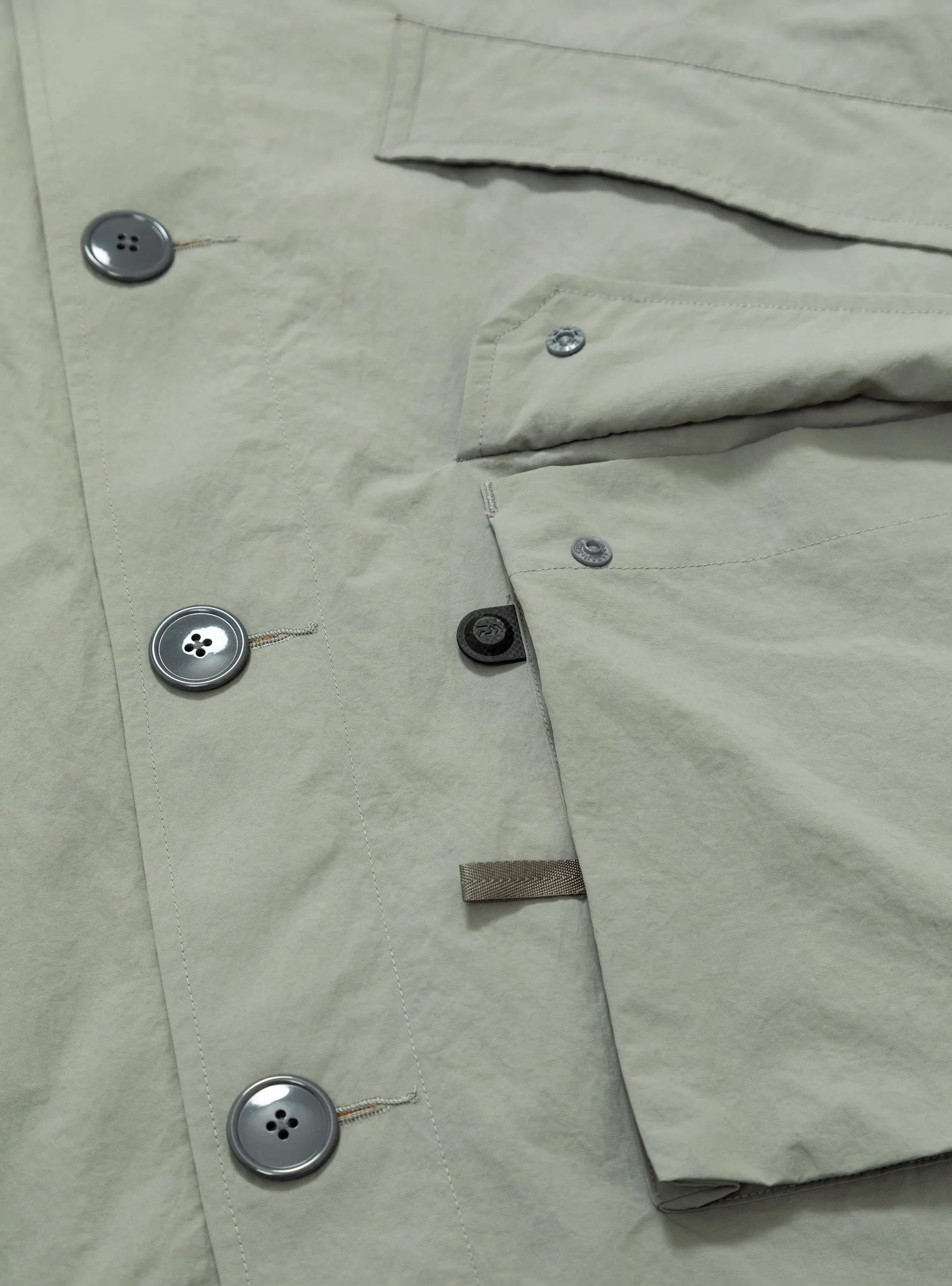 Light Grey & Camel Reversible Tech Mil Overcoat - Optimized for E-commerce