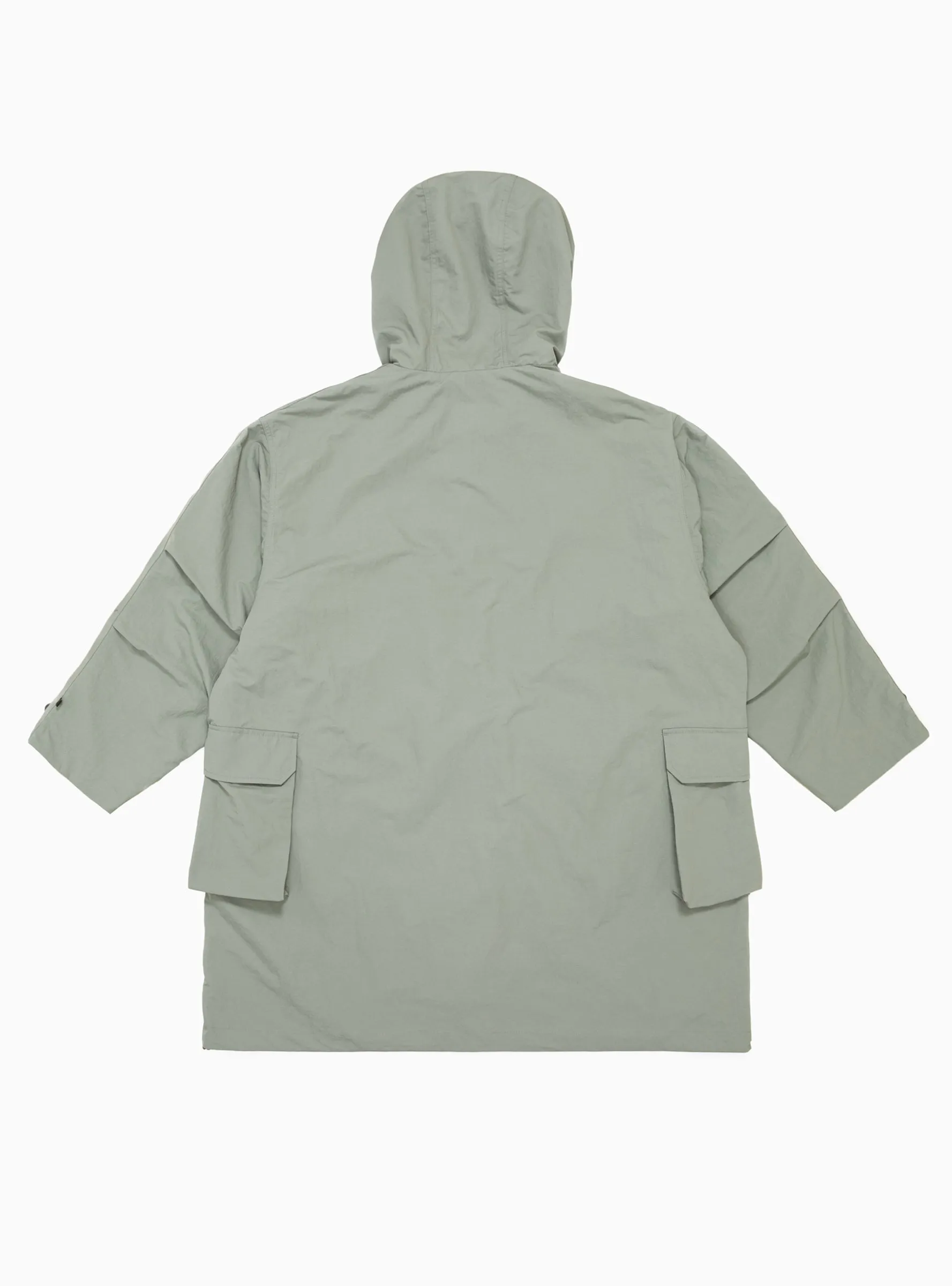 Light Grey & Camel Reversible Tech Mil Overcoat - Optimized for E-commerce