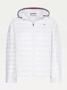 TOMMY HILFIGER-Down Filled Quilted Hooded Jacket-White