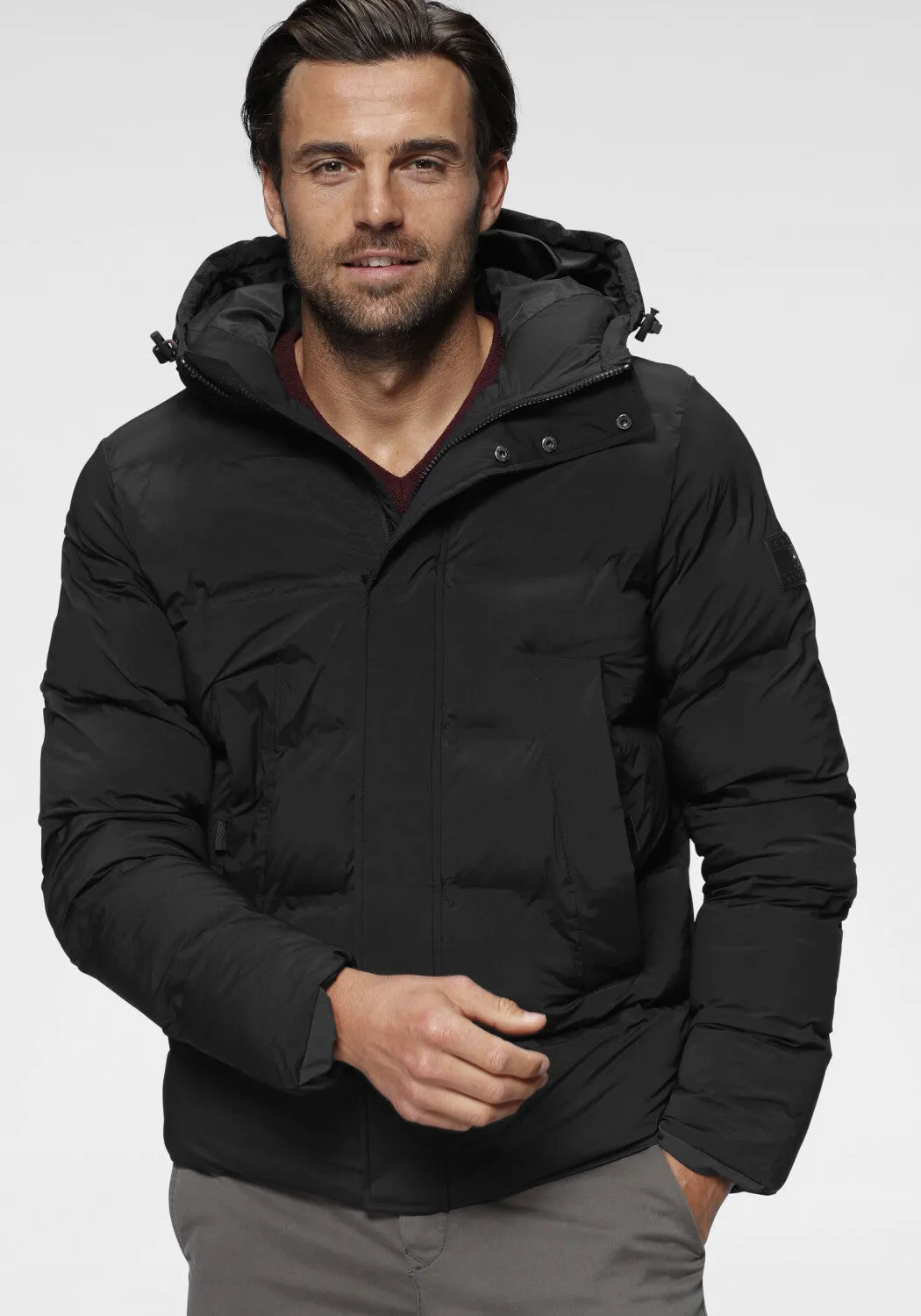 Tommy Hilfiger Padded Hooded Stretch Bomber Jacket