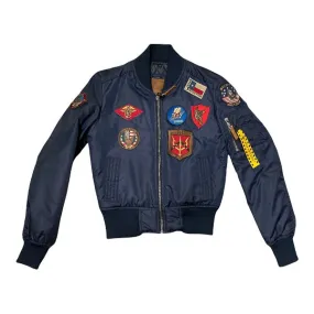 Blue Hollywood Top Gun Womens Bomber Jacket - 51678 52387 179