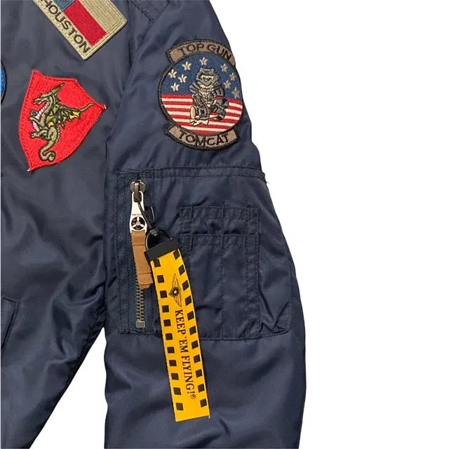 Blue Hollywood Top Gun Womens Bomber Jacket - 51678 52387 179