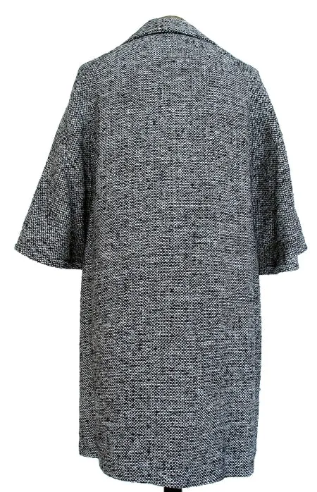 Tweed Car Coat with Peaked Buttons