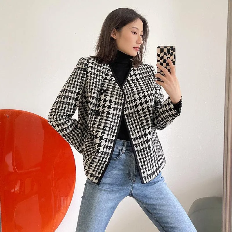 Tweed Cardigan Coat Skirt Set