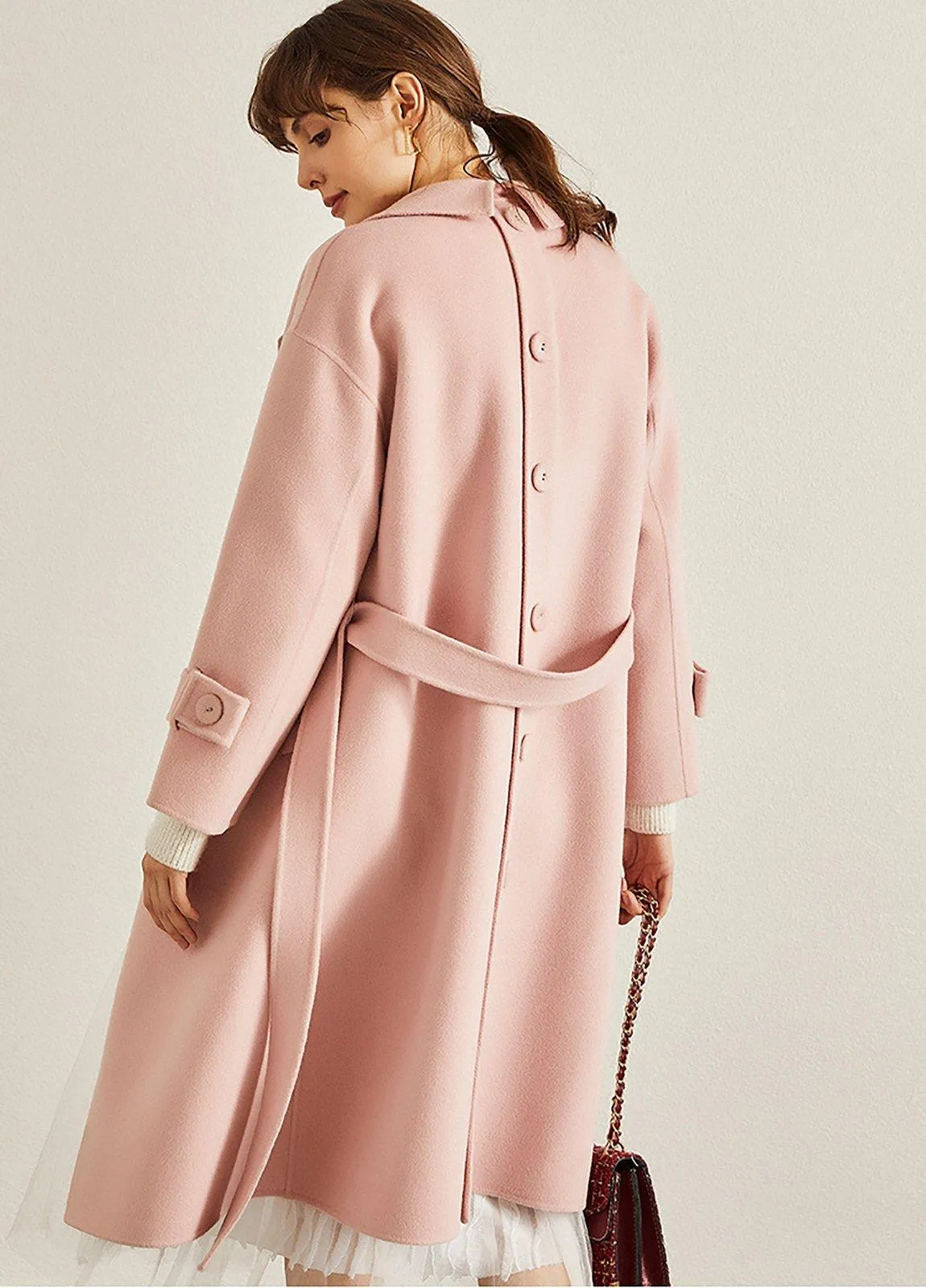 Two Button Belted Wool Coat