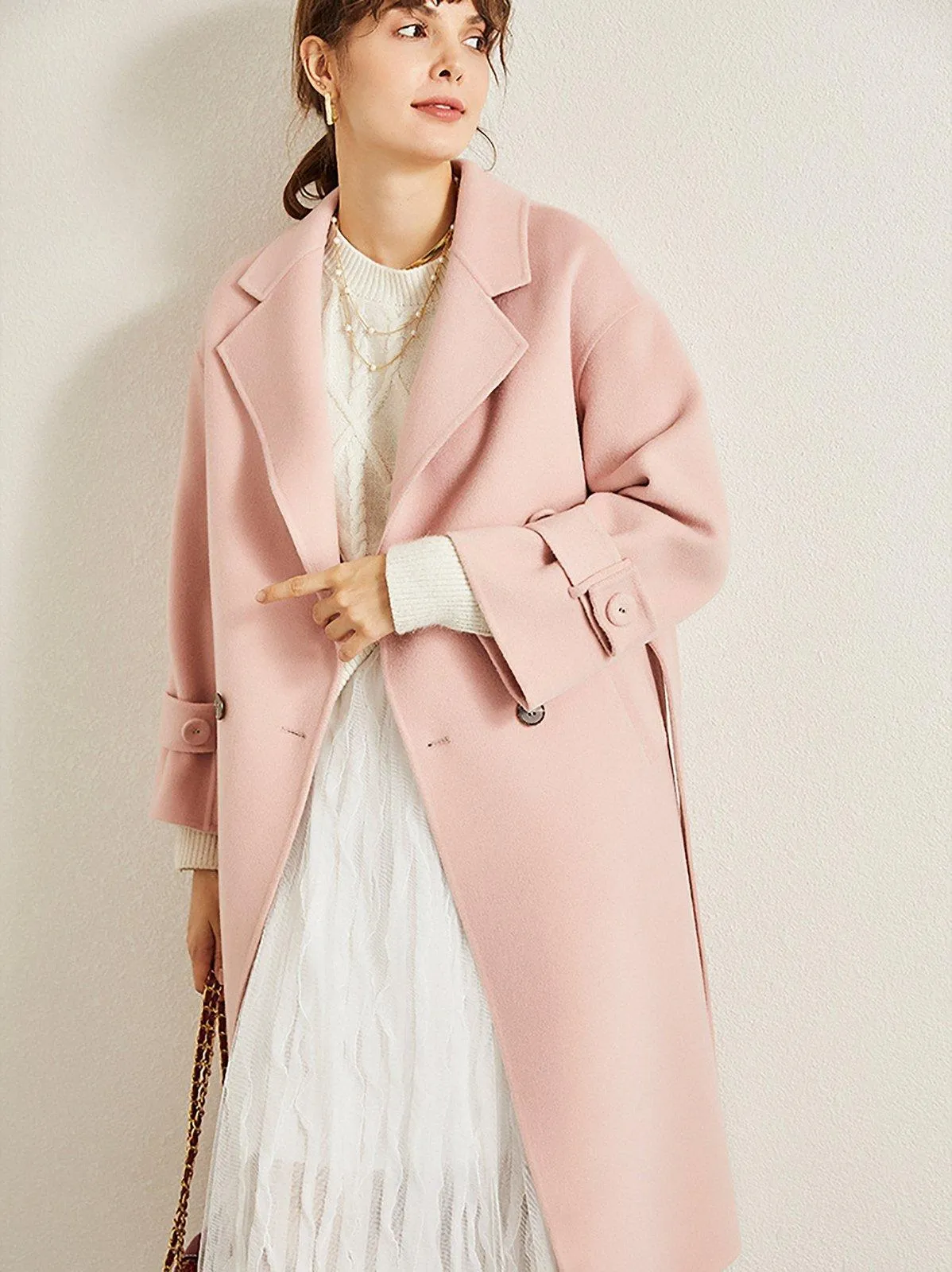 Two Button Belted Wool Coat