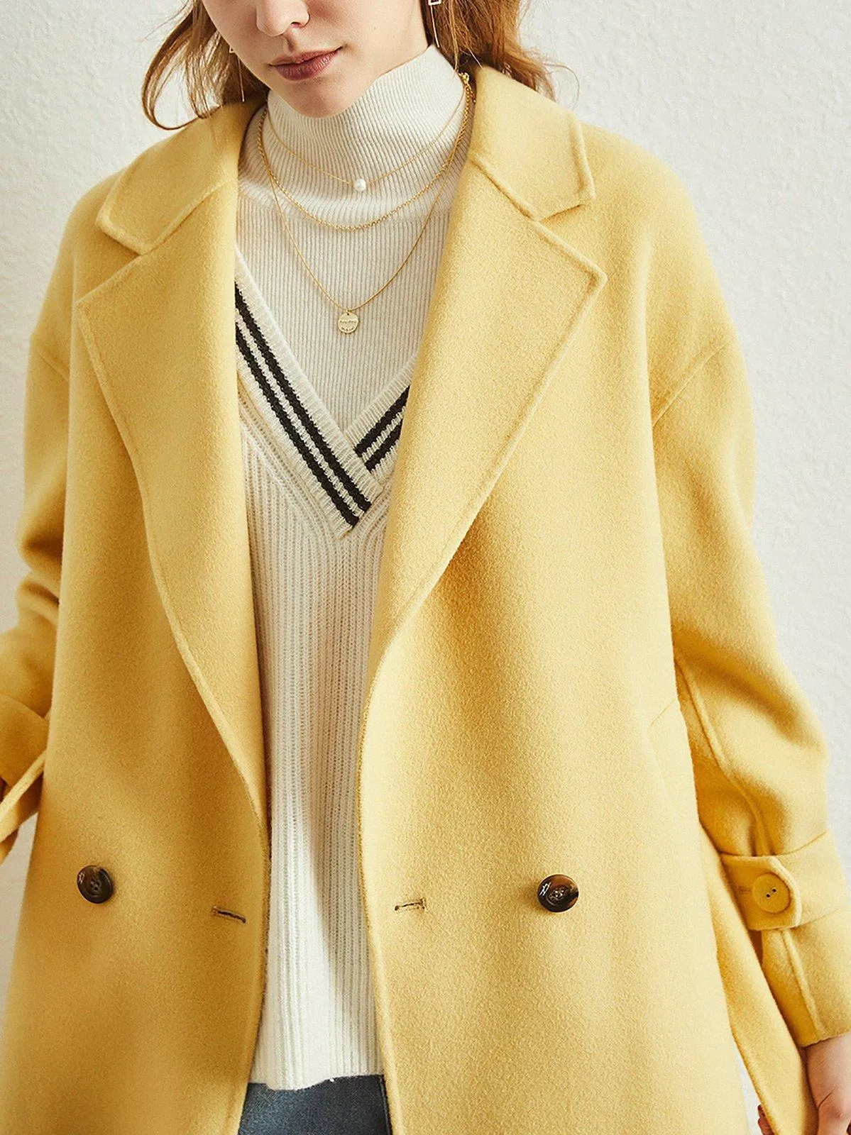 Two Button Belted Wool Coat