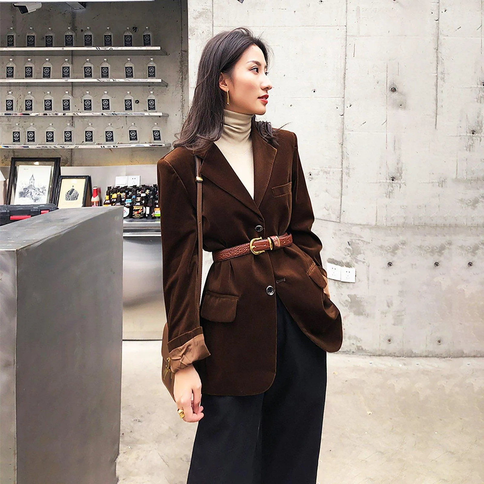 Velvet Cozy Long Sleeve Blazer