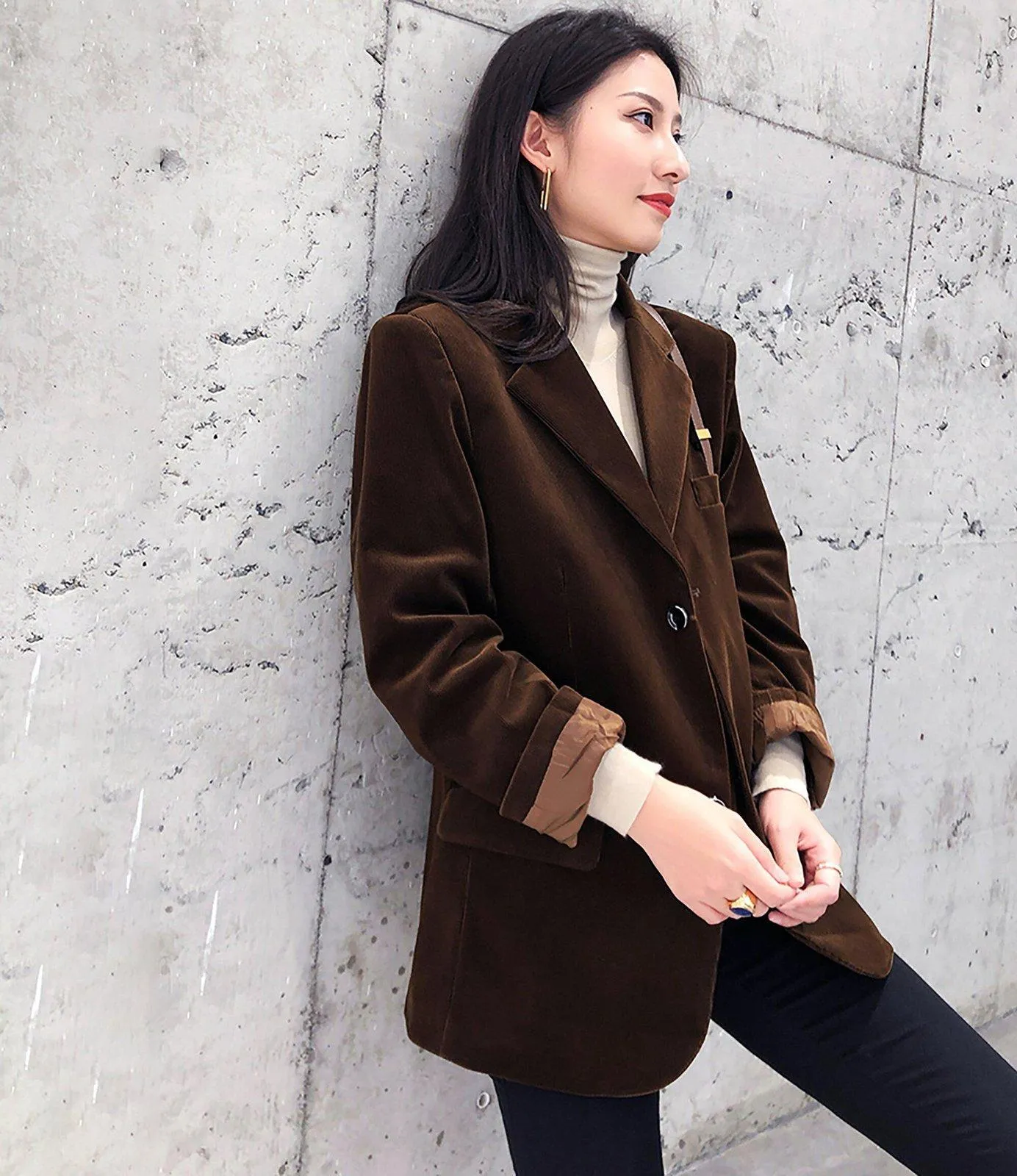 Velvet Cozy Long Sleeve Blazer