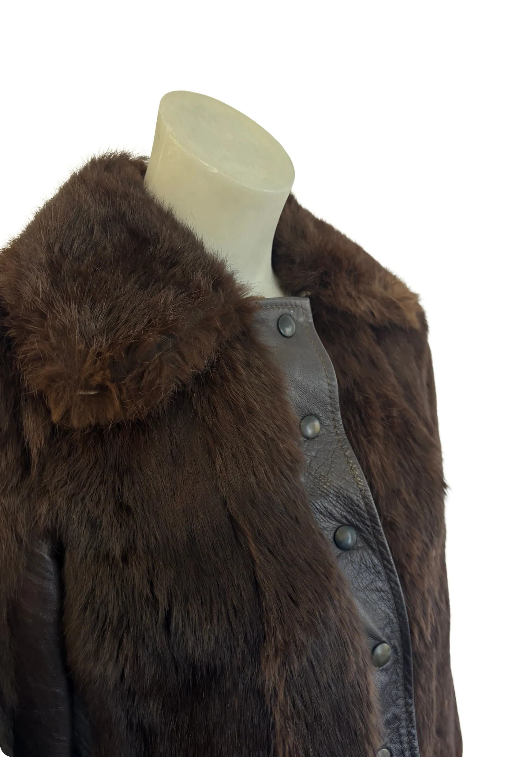 Vintage faux fur   leather jacket, S