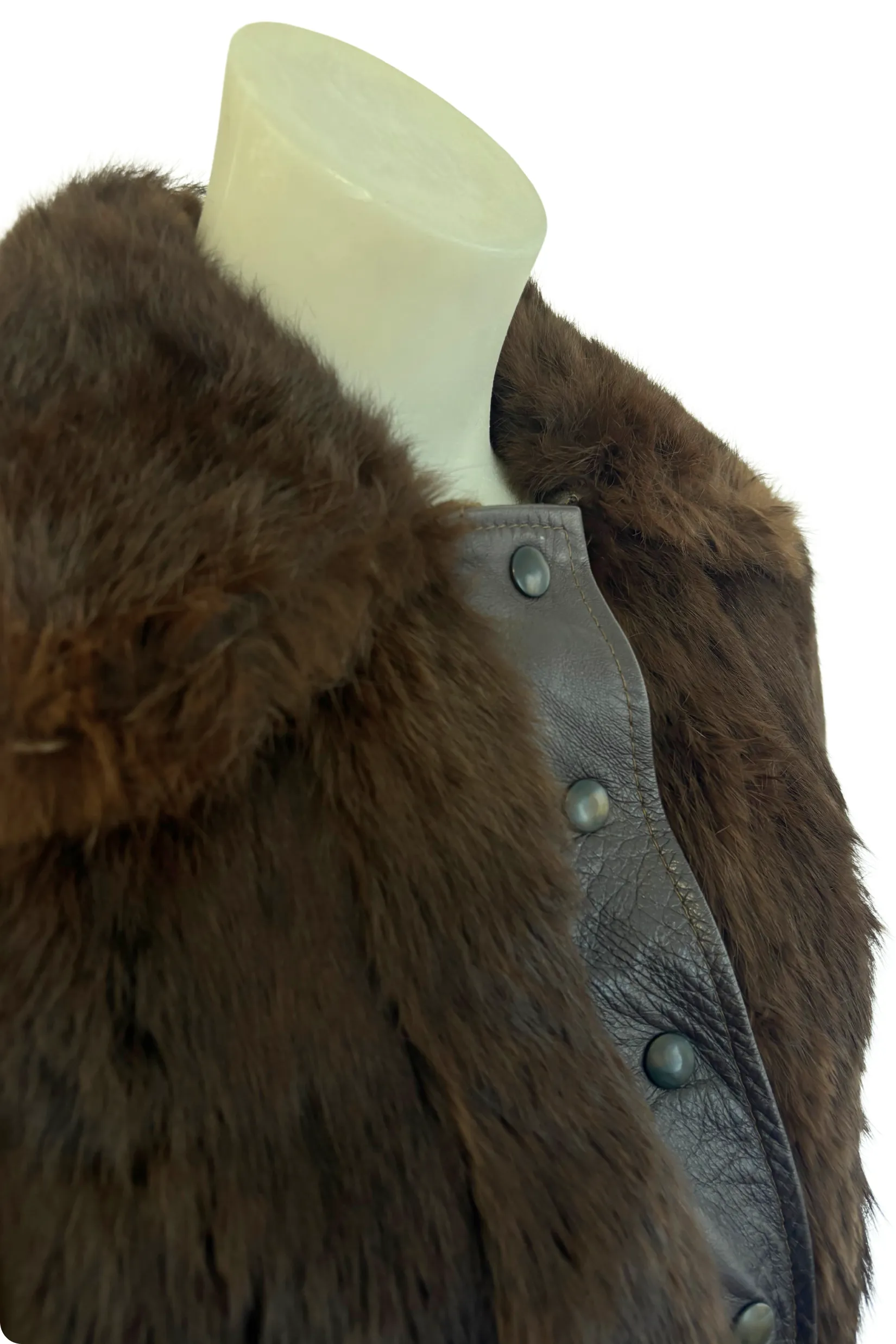 Vintage faux fur   leather jacket, S