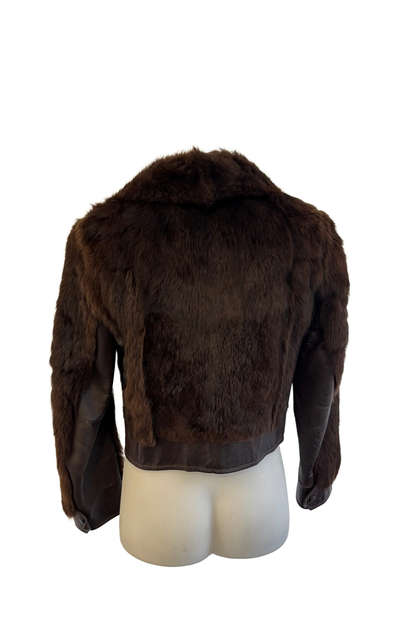 Vintage faux fur   leather jacket, S