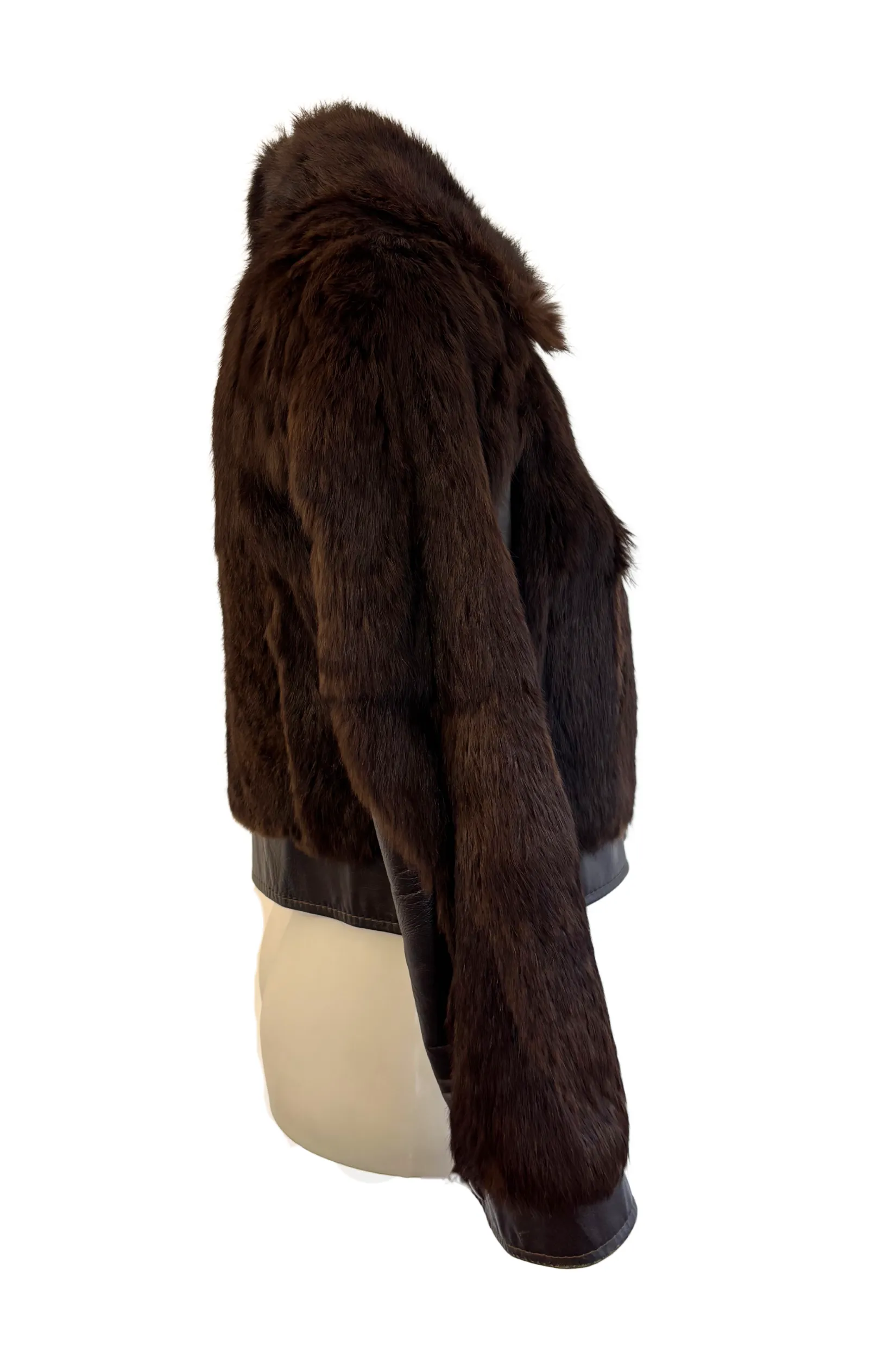 Vintage faux fur   leather jacket, S